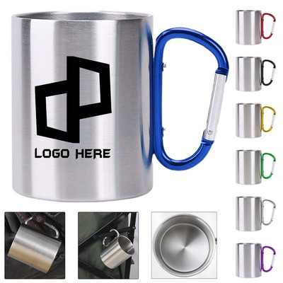 Outdoor 8Oz Stainless Steel Carabiner Mug